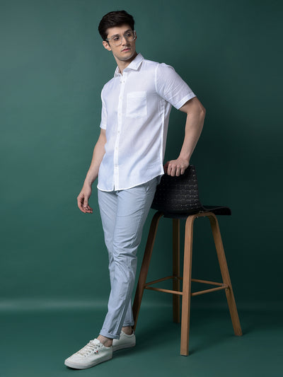 White Linen Shirt-Men Shirts-Crimsoune Club