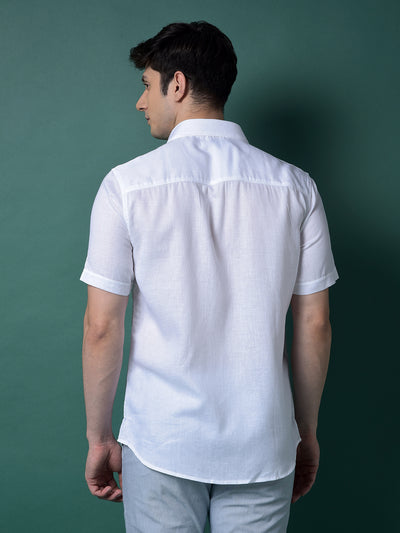 White Linen Shirt-Men Shirts-Crimsoune Club