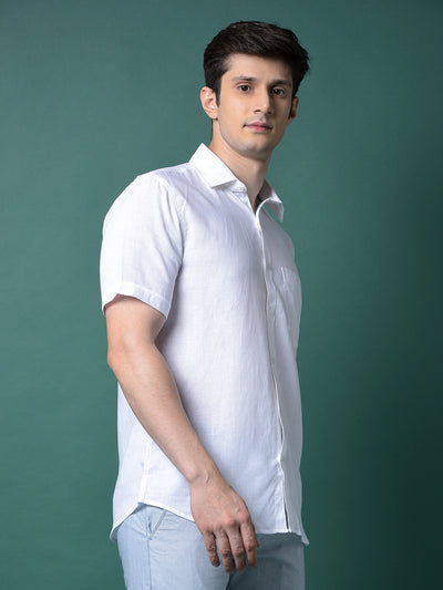 White Linen Shirt-Men Shirts-Crimsoune Club