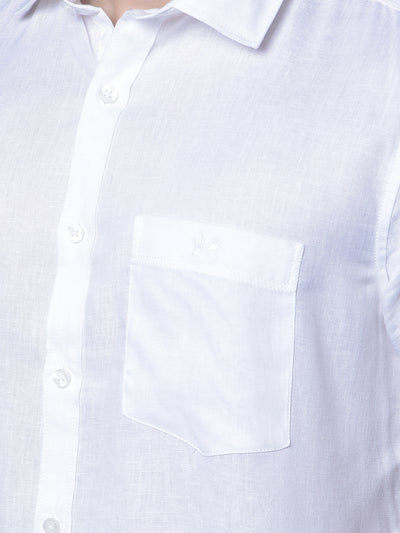 White Linen Shirt-Men Shirts-Crimsoune Club