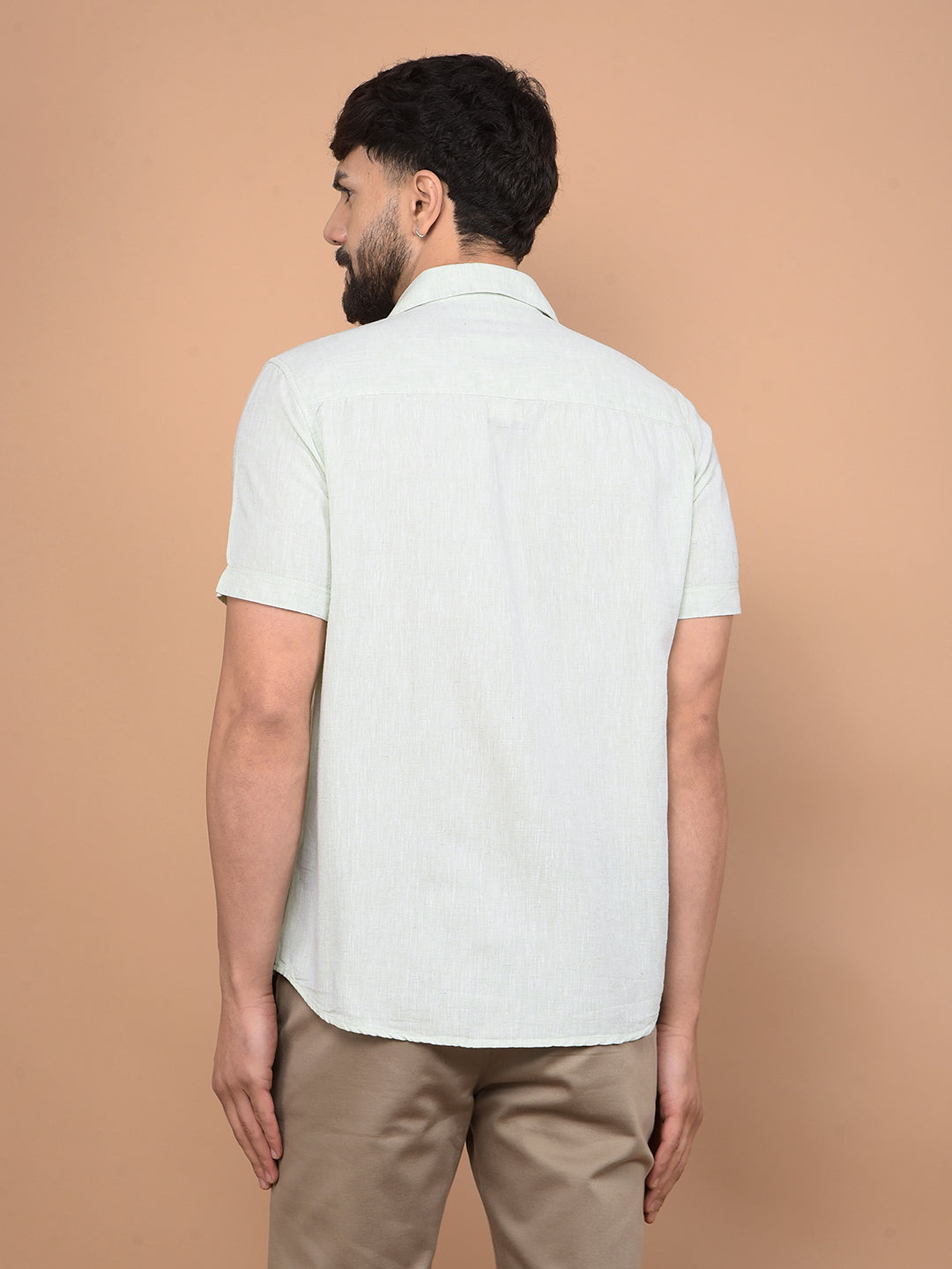 Green Linen Shirt-Men Shirts-Crimsoune Club
