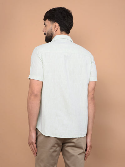 Green Linen Shirt-Men Shirts-Crimsoune Club