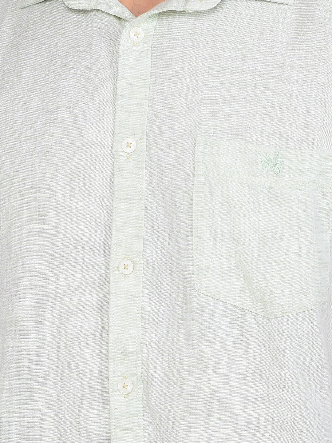 Green Linen Shirt-Men Shirts-Crimsoune Club