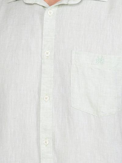 Green Linen Shirt-Men Shirts-Crimsoune Club