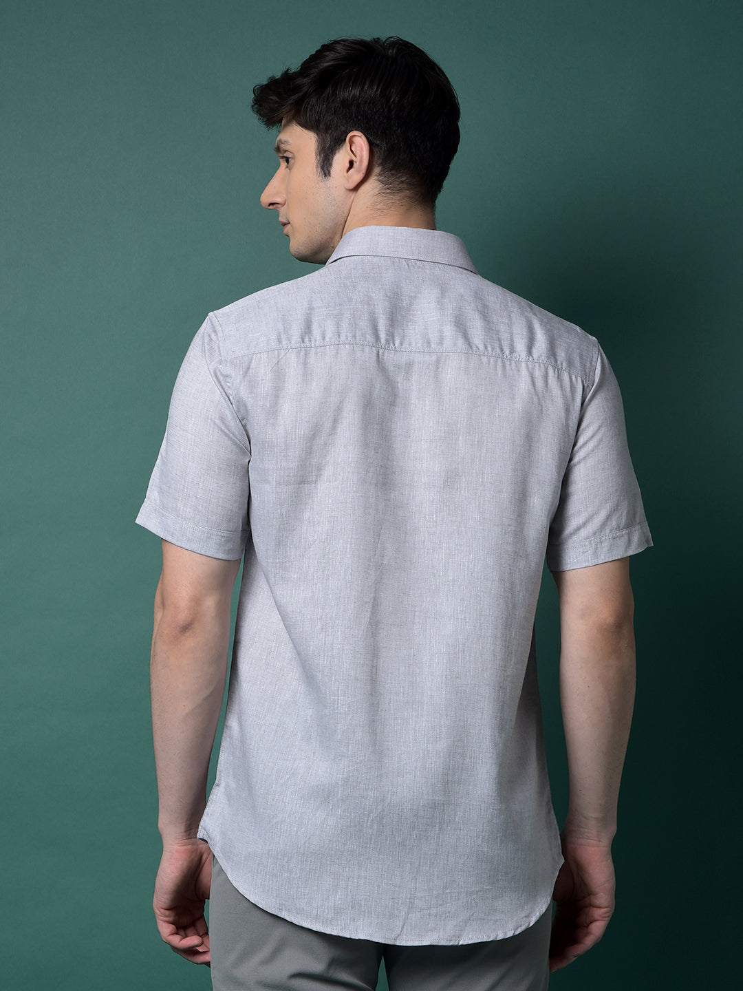 Grey Linen Shirt-Men Shirts-Crimsoune Club