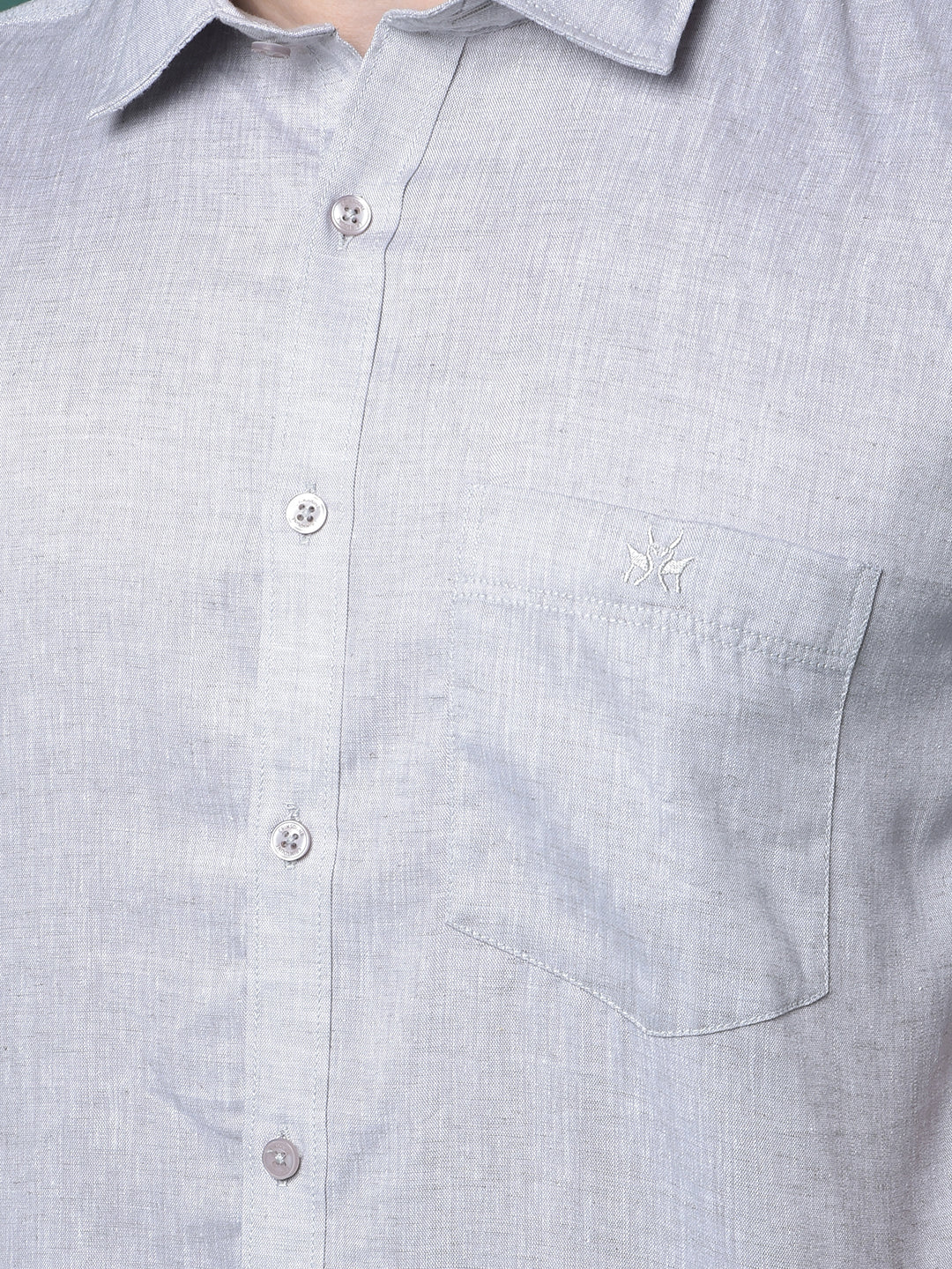 Grey Linen Shirt-Men Shirts-Crimsoune Club