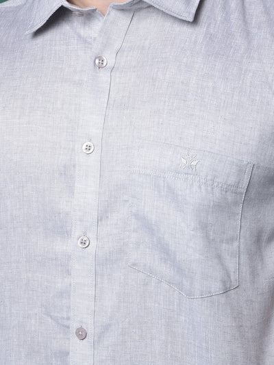 Grey Linen Shirt-Men Shirts-Crimsoune Club