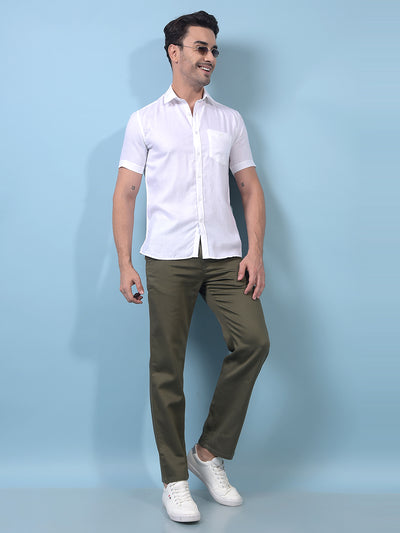 Men's White Linen Shirt-Men Shirts-Crimsoune Club