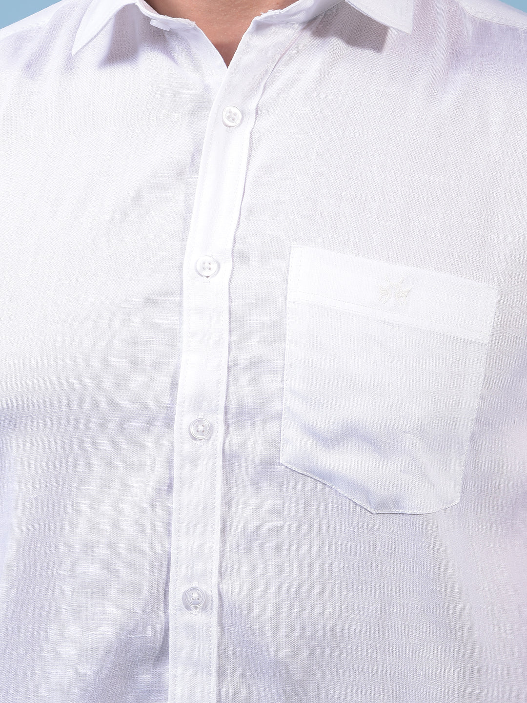 Men's White Linen Shirt-Men Shirts-Crimsoune Club