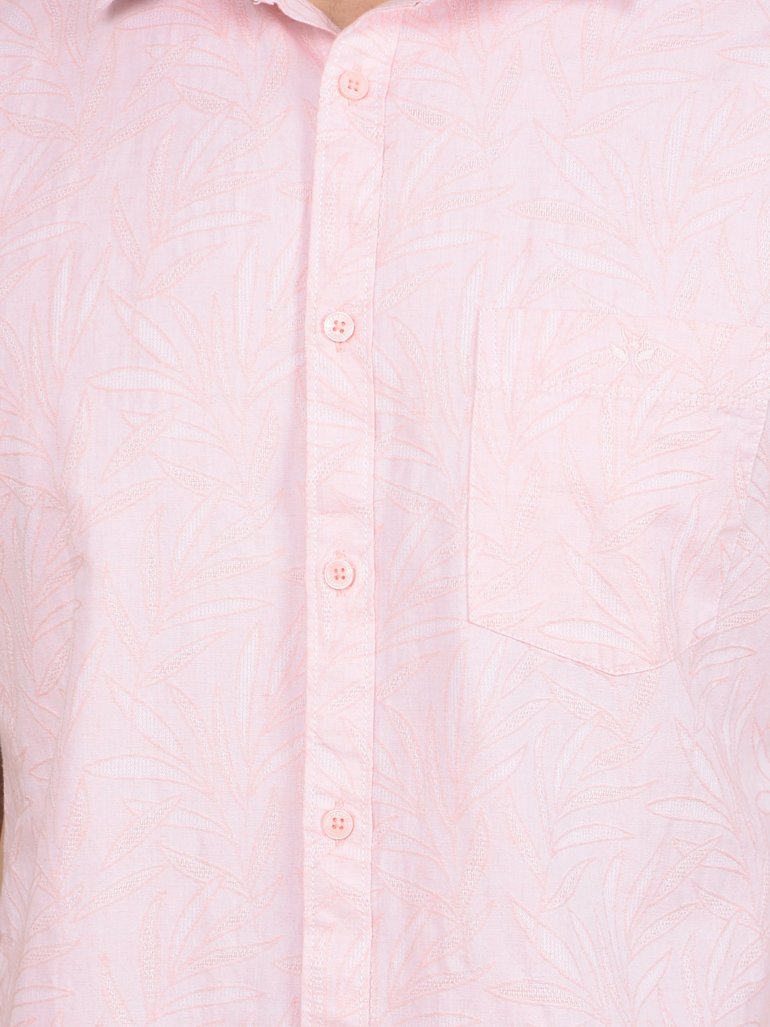Pink Floral Print Linen Shirt-Men Shirts-Crimsoune Club