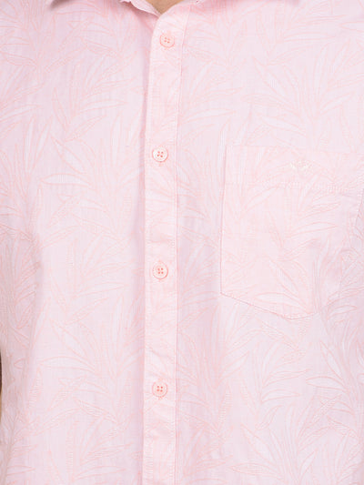 Pink Floral Print Linen Shirt-Men Shirts-Crimsoune Club