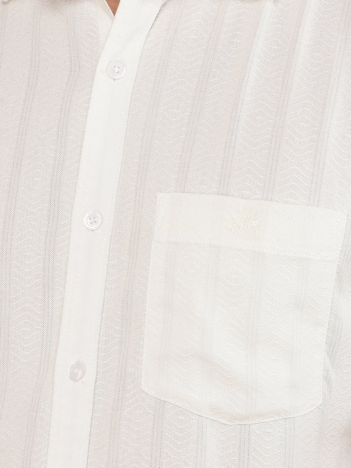 White Vertical Stripes Shirt-Men Shirts-Crimsoune Club