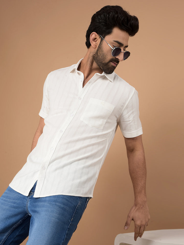 White Vertical Stripes Shirt-Men Shirts-Crimsoune Club