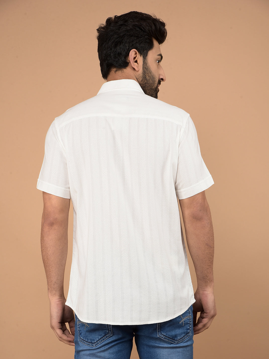 White Vertical Stripes Shirt-Men Shirts-Crimsoune Club