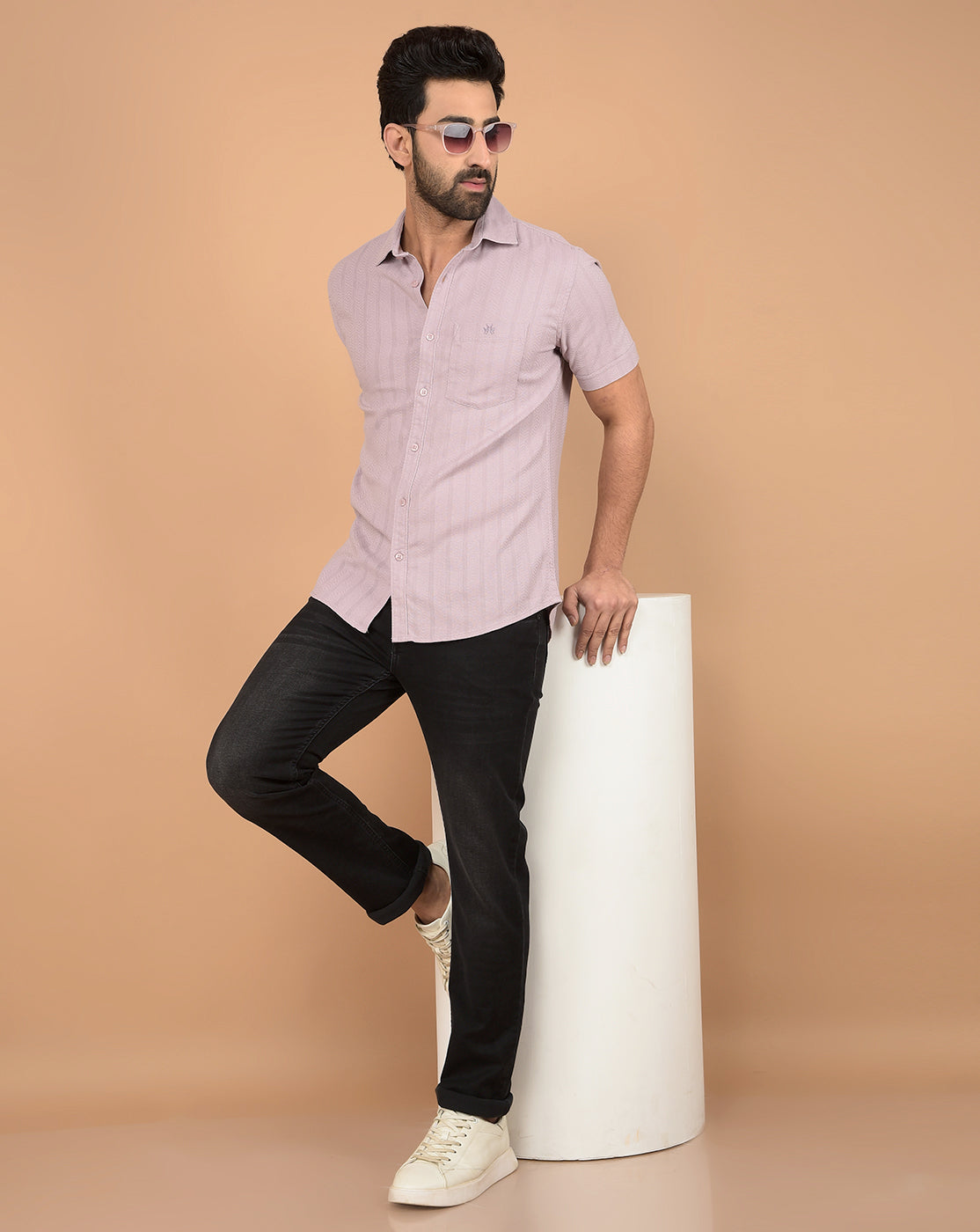 Purple Vertical Stripes Shirt-Men Shirts-Crimsoune Club