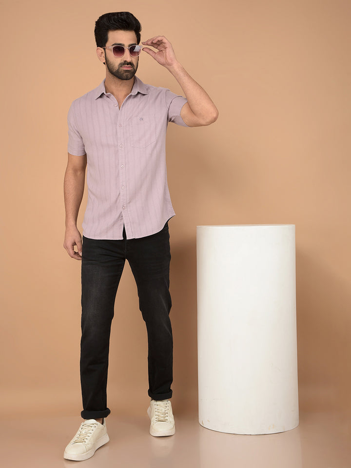 Purple Vertical Stripes Shirt-Men Shirts-Crimsoune Club