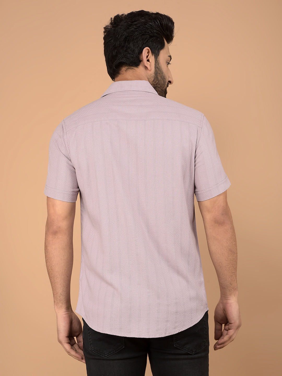 Purple Vertical Stripes Shirt-Men Shirts-Crimsoune Club