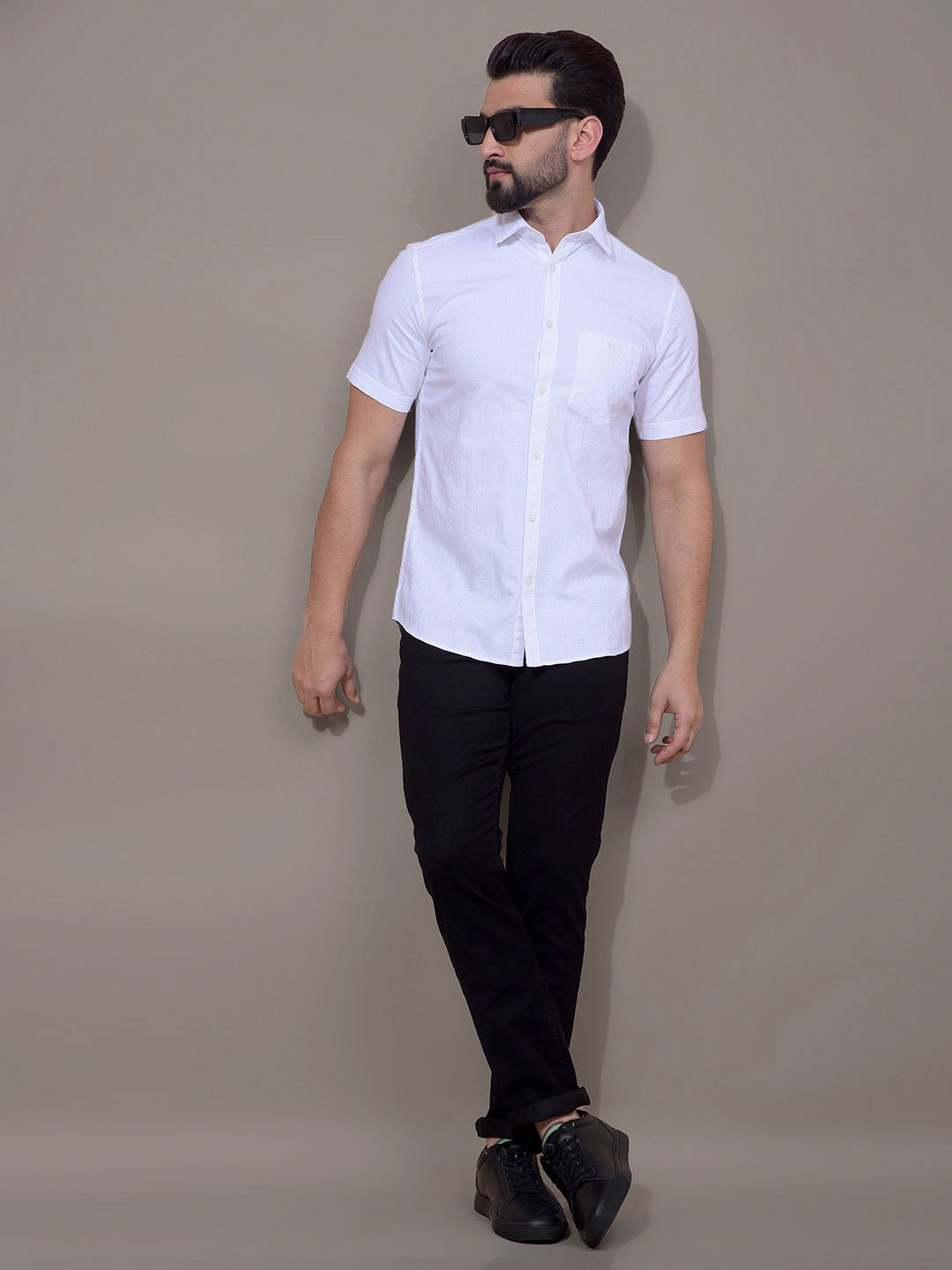 White Vertical Stripes Shirt-Men Shirts-Crimsoune Club