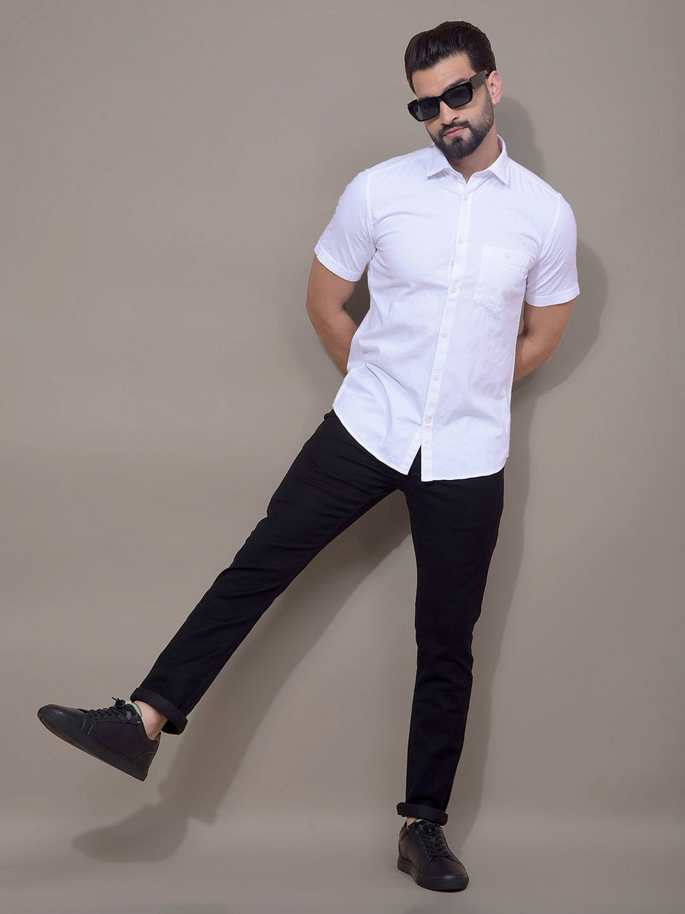 White Vertical Stripes Shirt-Men Shirts-Crimsoune Club