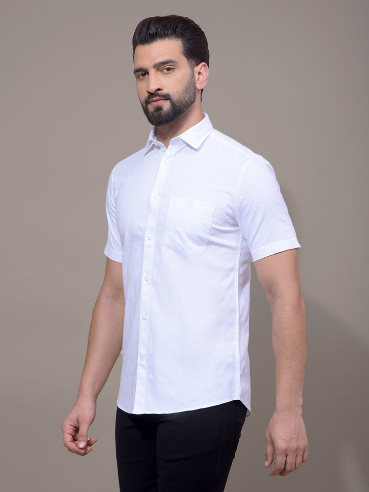 White Vertical Stripes Shirt-Men Shirts-Crimsoune Club