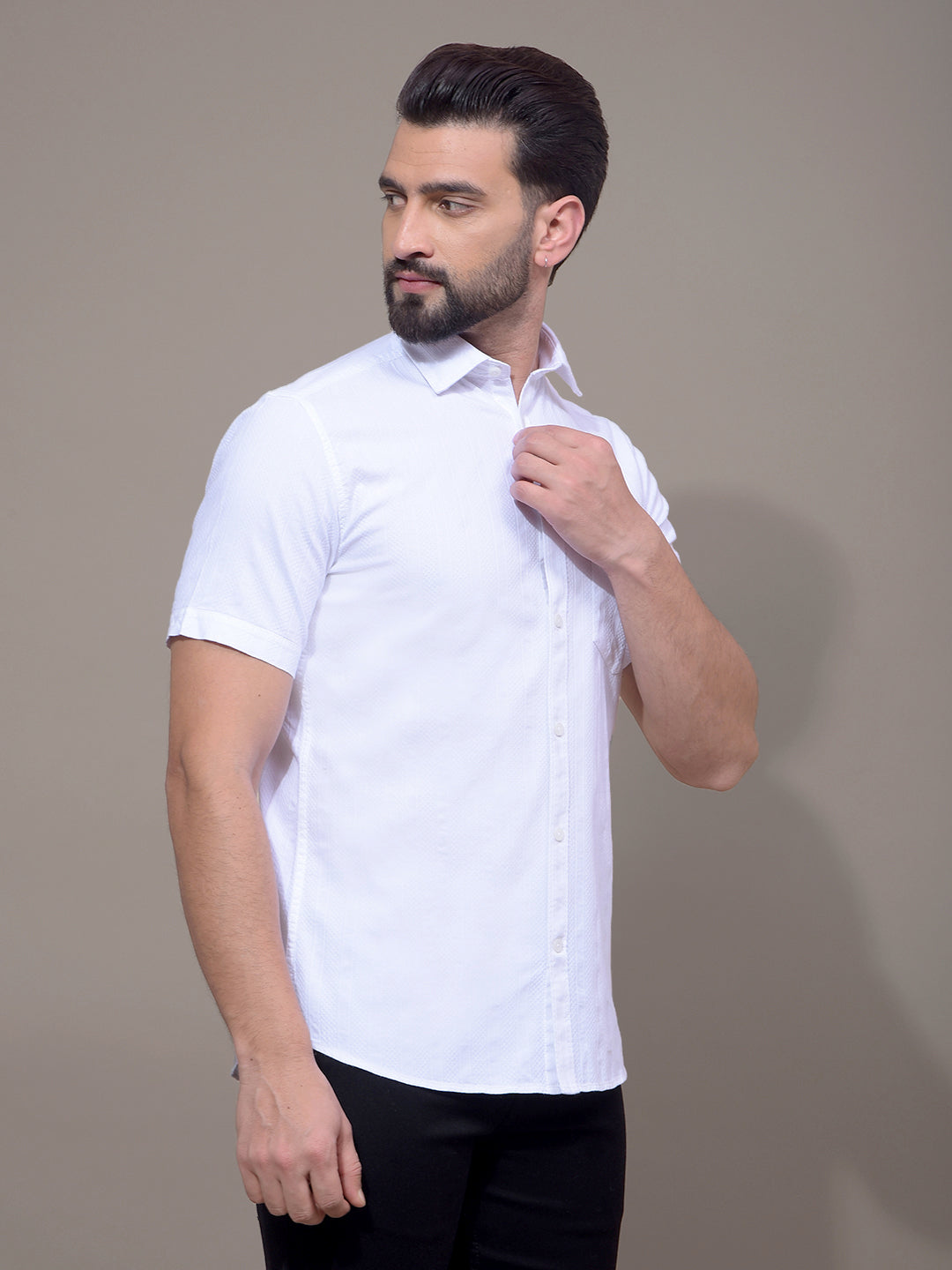 White Vertical Stripes Shirt-Men Shirts-Crimsoune Club