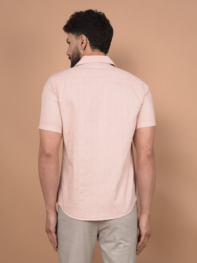 Peach Vertical Stripes Shirt-Men Shirts-Crimsoune Club