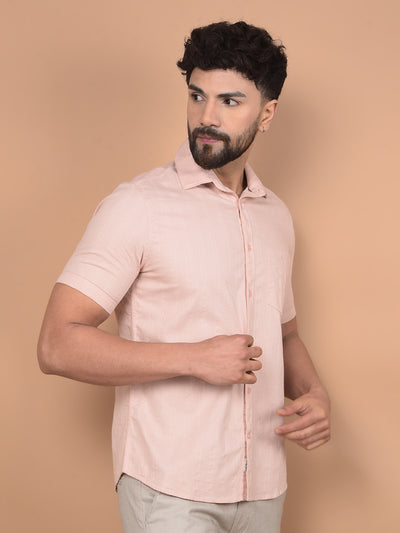 Peach Vertical Stripes Shirt-Men Shirts-Crimsoune Club
