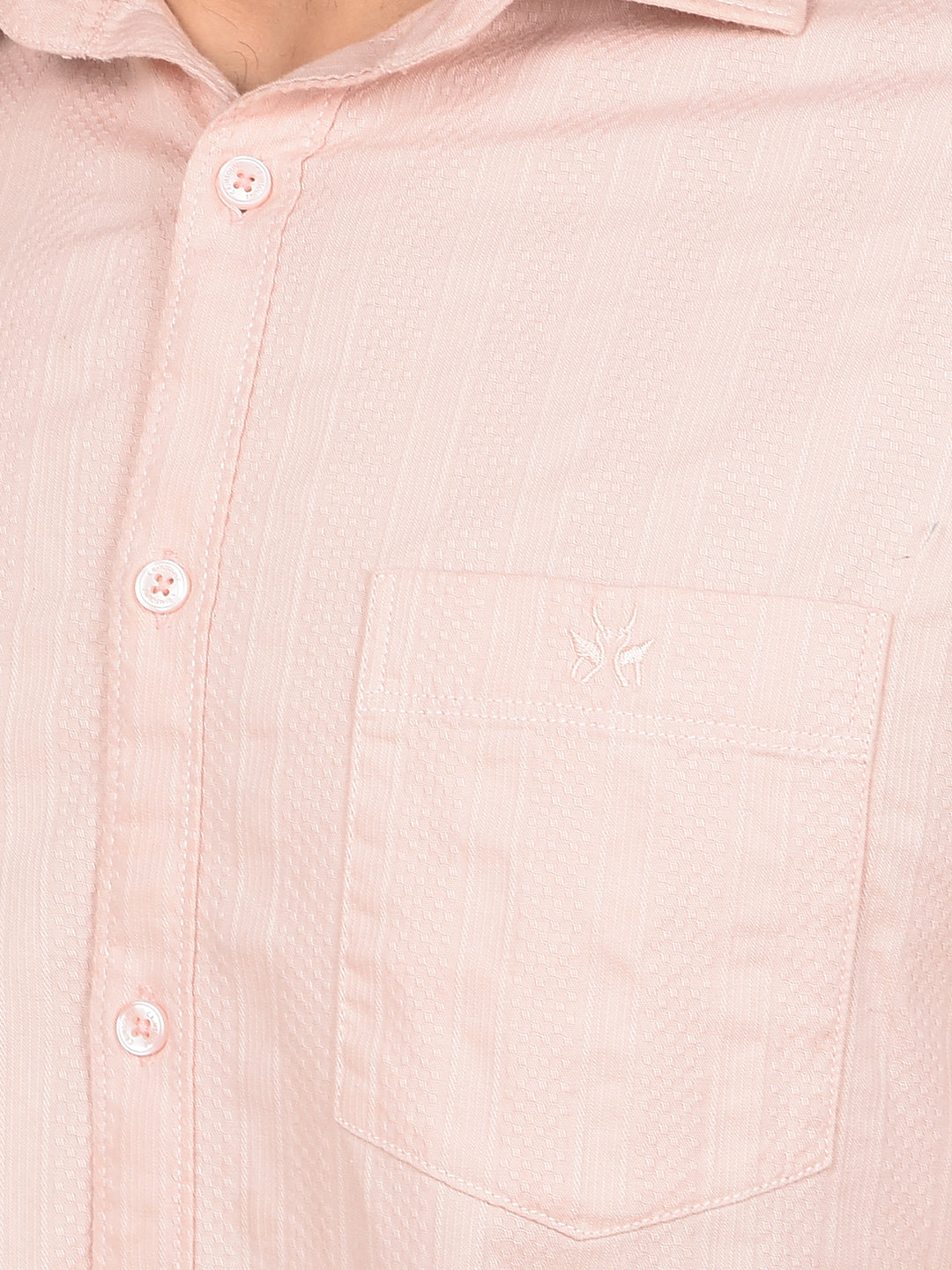 Peach Vertical Stripes Shirt-Men Shirts-Crimsoune Club