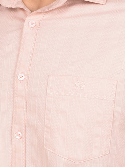 Peach Vertical Stripes Shirt-Men Shirts-Crimsoune Club