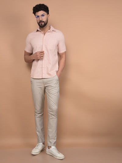 Peach Vertical Stripes Shirt-Men Shirts-Crimsoune Club