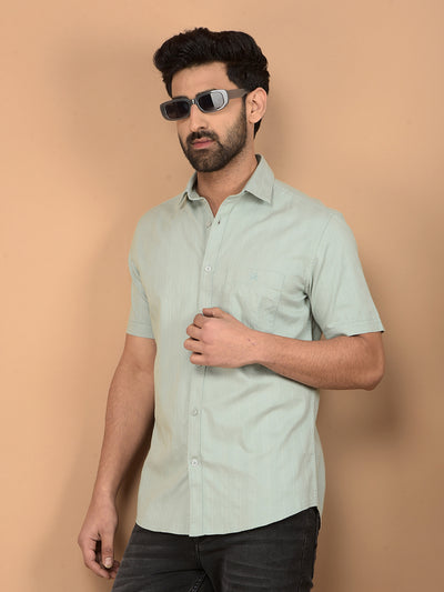 Green Vertical Stripes Shirt-Men Shirts-Crimsoune Club