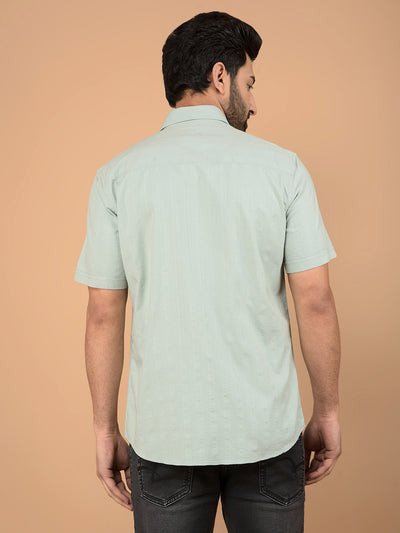 Green Vertical Stripes Shirt-Men Shirts-Crimsoune Club