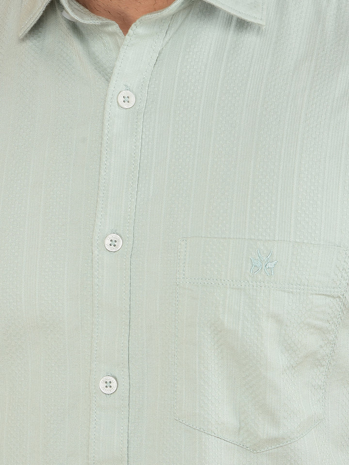 Green Vertical Stripes Shirt-Men Shirts-Crimsoune Club