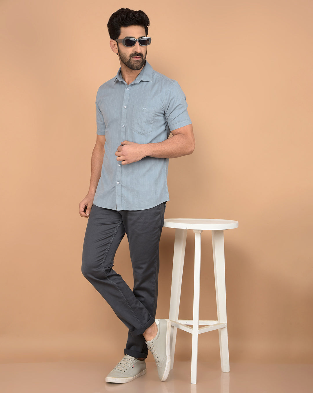 Blue Vertical Stripes Shirt-Men Shirts-Crimsoune Club
