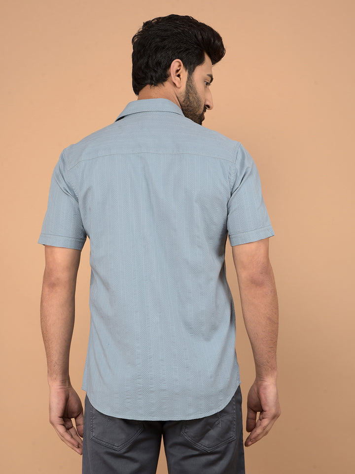 Blue Vertical Stripes Shirt-Men Shirts-Crimsoune Club