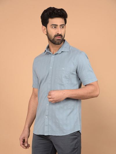 Blue Vertical Stripes Shirt-Men Shirts-Crimsoune Club