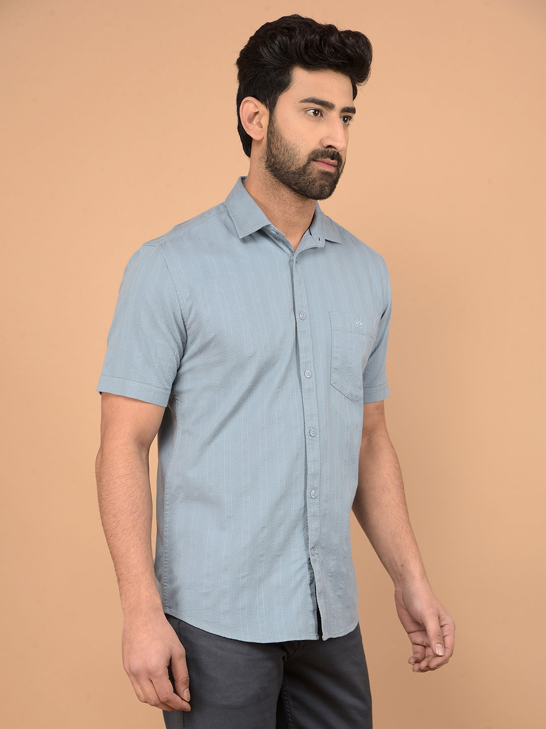 Blue Vertical Stripes Shirt-Men Shirts-Crimsoune Club