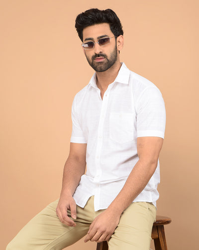 White Checked Shirt-Men Shirts-Crimsoune Club