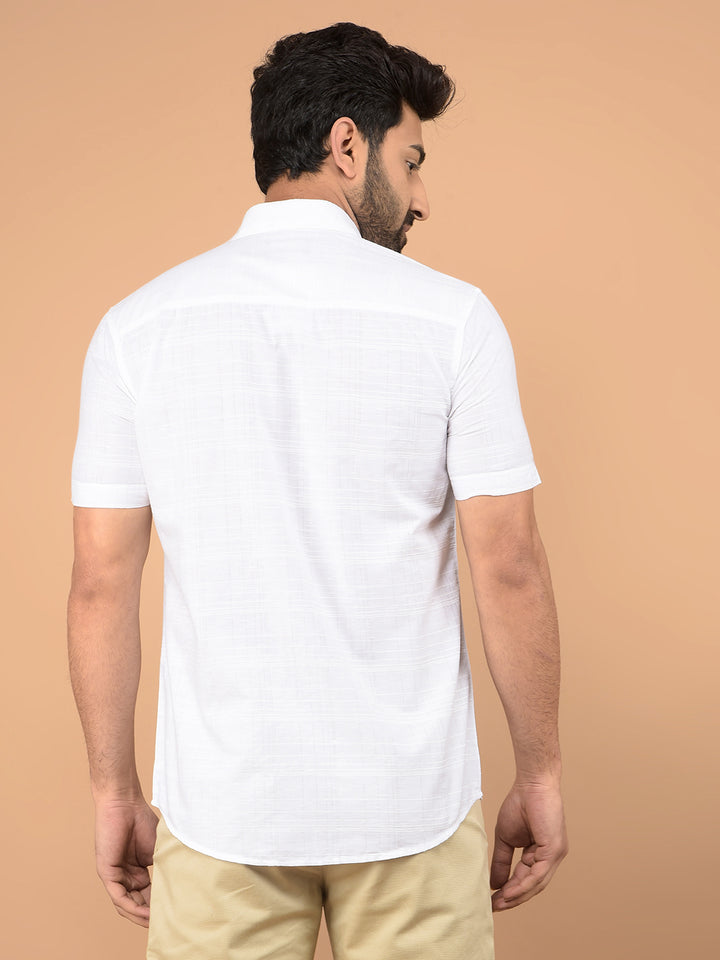 White Checked Shirt-Men Shirts-Crimsoune Club