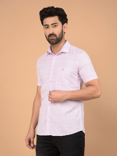 Pink Checked Shirt-Men Shirts-Crimsoune Club