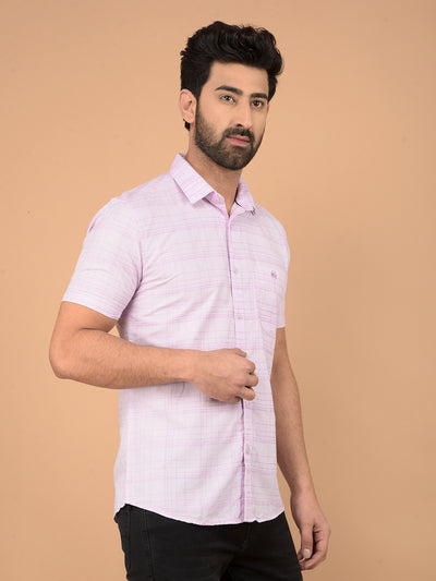 Pink Checked Shirt-Men Shirts-Crimsoune Club