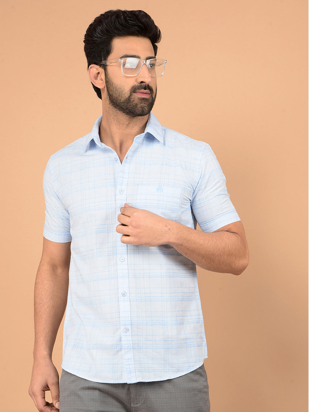 Blue Checked Shirt-Men Shirts-Crimsoune Club
