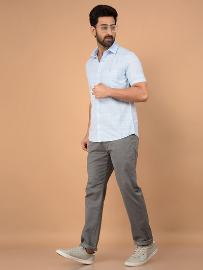 Blue Checked Shirt-Men Shirts-Crimsoune Club