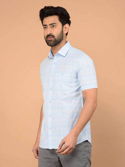 Blue Checked Shirt-Men Shirts-Crimsoune Club