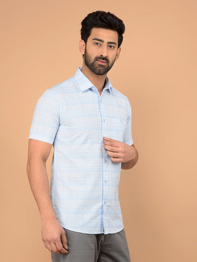 Blue Checked Shirt-Men Shirts-Crimsoune Club
