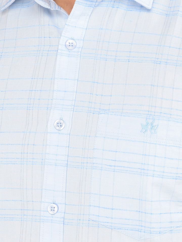 Blue Checked Shirt-Men Shirts-Crimsoune Club