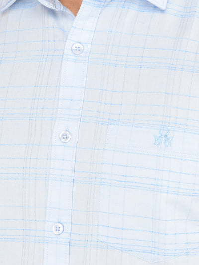Blue Checked Shirt-Men Shirts-Crimsoune Club