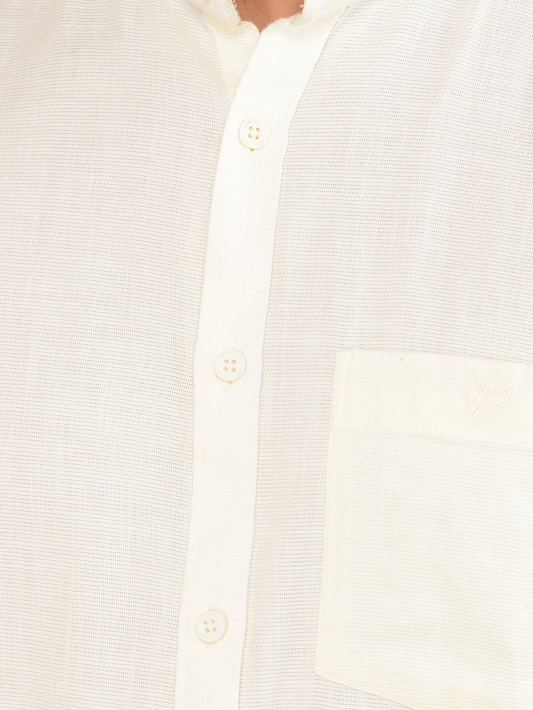 Off White 100% Cotton Shirt-Men Shirts-Crimsoune Club