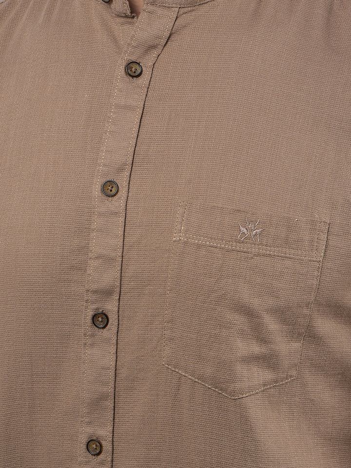 Brown 100% Cotton Shirt-Men Shirts-Crimsoune Club