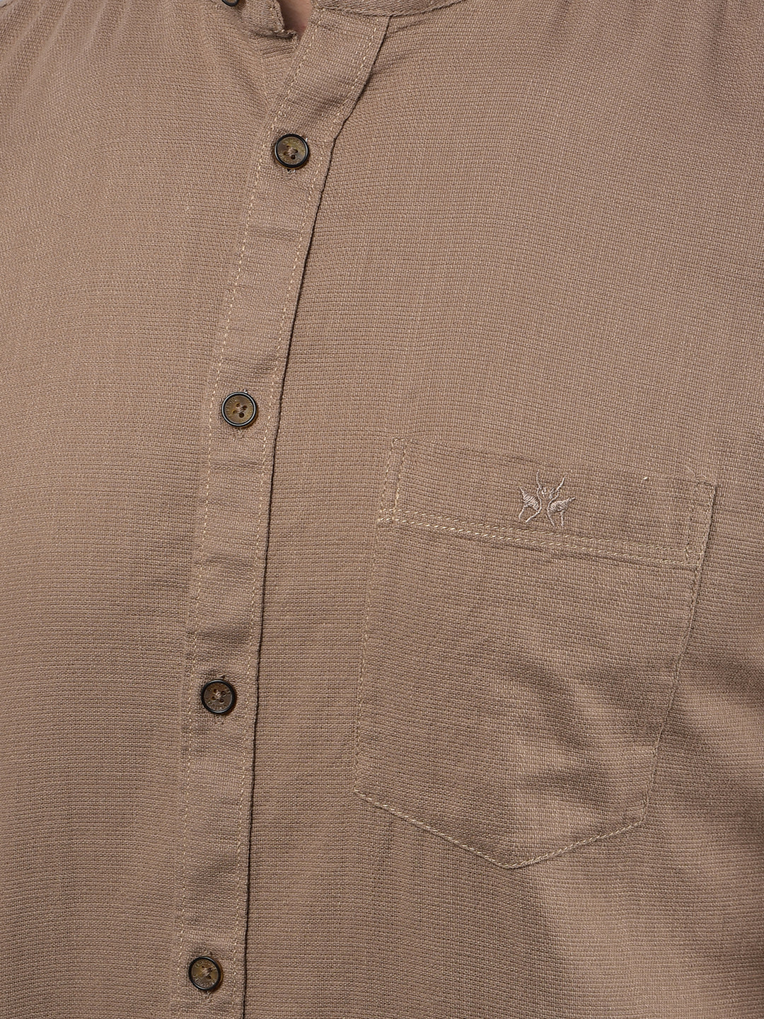 Brown 100% Cotton Shirt-Men Shirts-Crimsoune Club